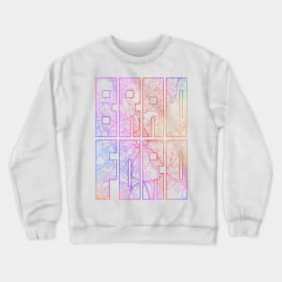 Bradford, England, UK City Map Typography - Colorful Crewneck Sweatshirt